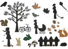 Stickserie - Herbst Silhouette